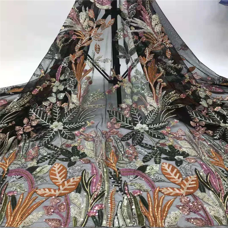 

NaXiu Hot Sale Lace Fabric 2019 High Quality African Lace Fabric with Sequins French Lace Fabric for Christmas Evening Dress