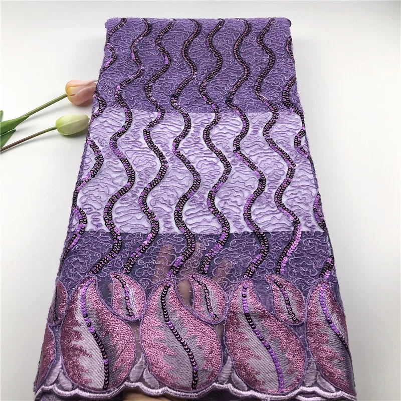 

African Lace Fabric 2019 Pink Embroidered Lace Nigerian Lace Fabric High Quality French Tulle Lace Fabric With Sequins hs66-382