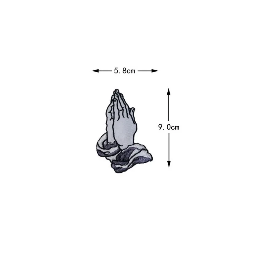 Pray Hand DIY Badges Cloth Jeans Cowboy Patch Clothes Down Jackets Decoration Applique Hippie Swing Badge Patches | Дом и сад