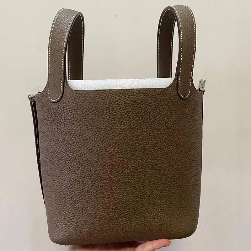 

2021 New H-home Luxury High-quality Vegetable Basket Handbag TOGO Leather Portable Bucket Bag Fashion Large-capacity Handbag