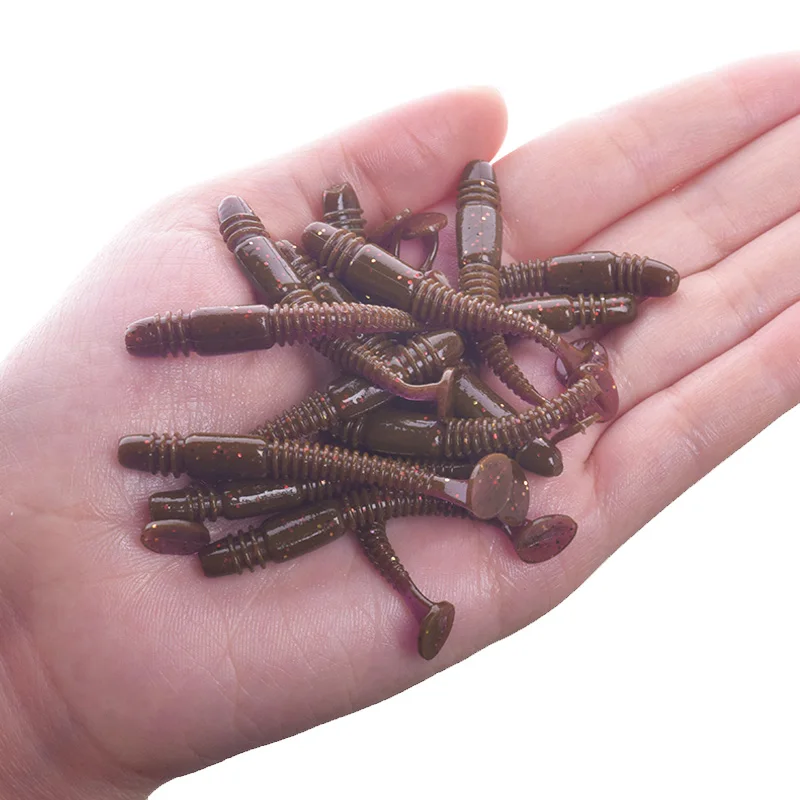 16pcs/Lot Fishy Smell Worm Fishing Soft Lures 5cm 1g Bass Carp Silicone With Salt Artificial Baits Wobbler Swimbait Pesca Tackle