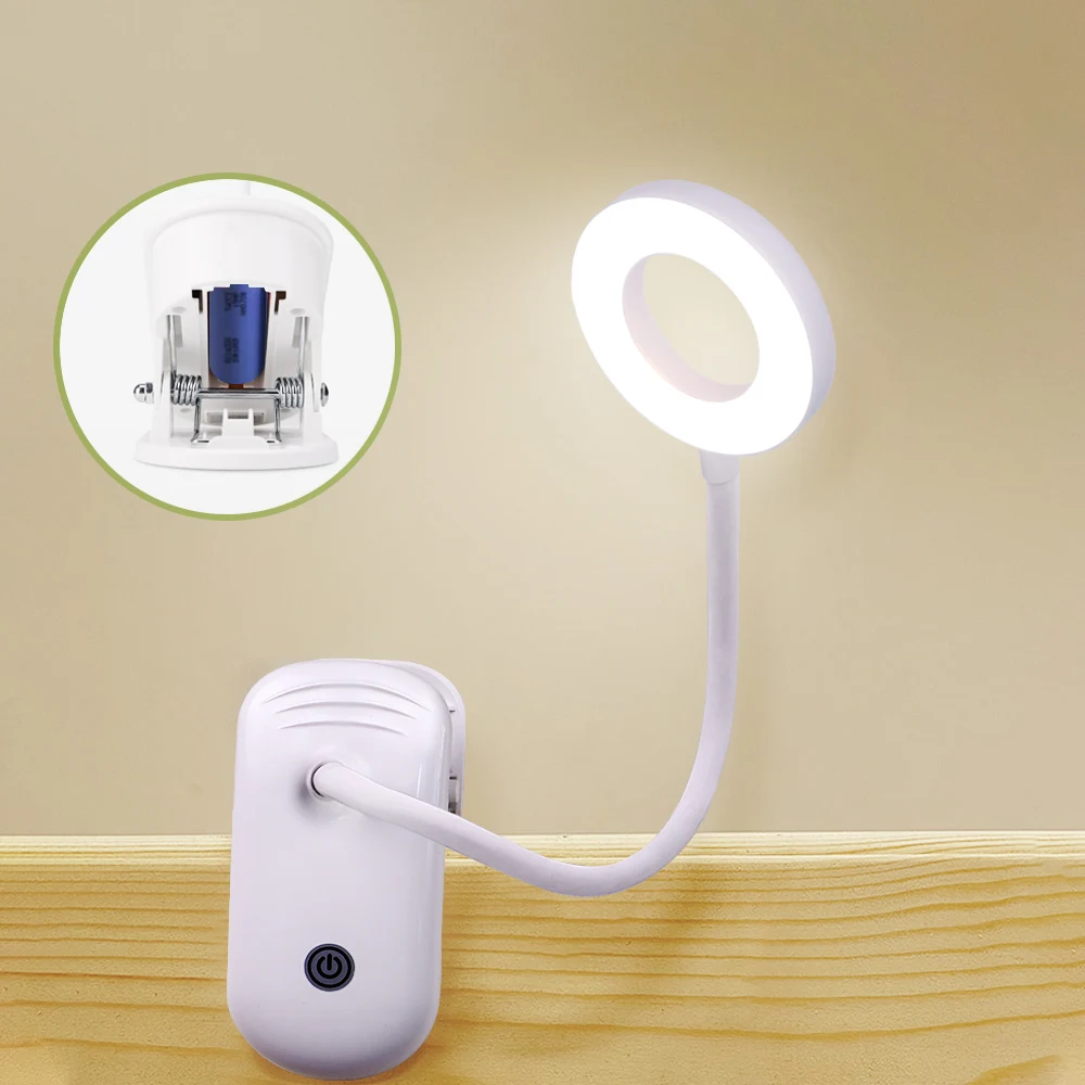 white 44cm USB Перезаряжаемый Светодиодный настольный светильник, сенсорная регулировка яркости, настольная лампа, держатель для телефона, светильник для чтения с вентиляторной щеткой, лампа для горшка - Цвет корпуса: white 44cm