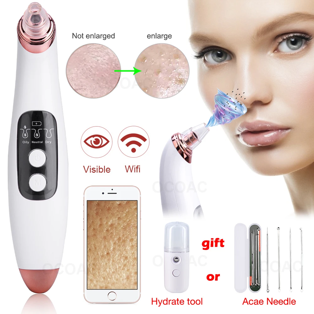 

Visible Face Nose Blackhead Remover WiFi Camera Vacuum Suction LED Display Visual Pore Pimple Deep Cleaner Facial Skin Care Tool