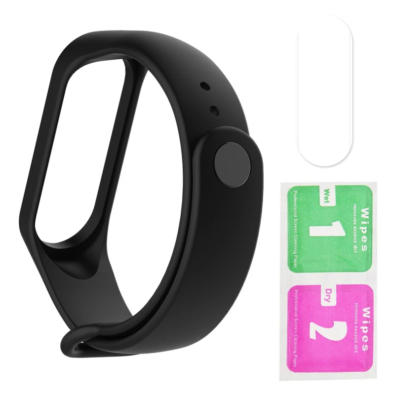 001 Браслет для mi Band 3 и 4 ремешка пленки силиконовый ремешок для часов для Xiao mi браслет Four Xia mi Xao mi Xaiomy - Цвет: 001