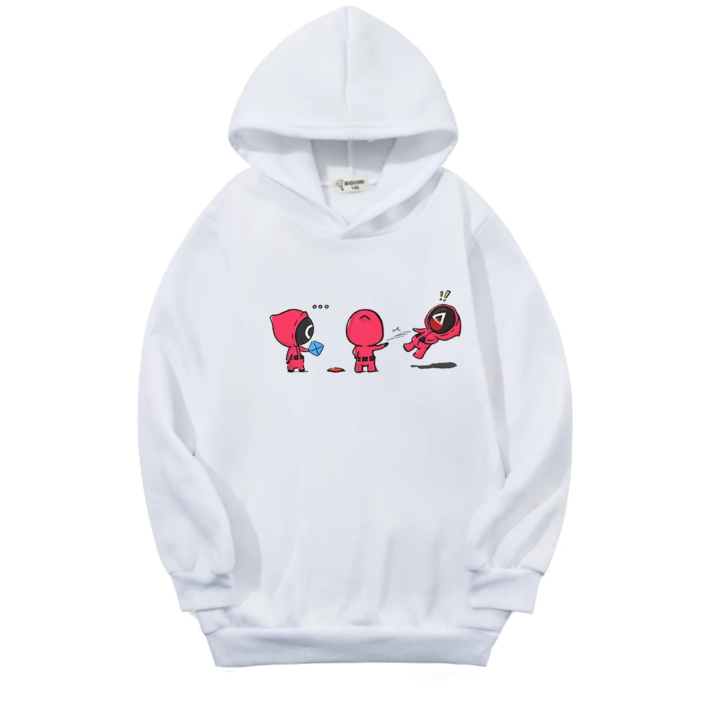 

Children Outwear Squid Game Pullover Hoodies for Girls Korean Cartoon Hooded Sweatshirts Baby Boy Clothes Loose Winter Costume