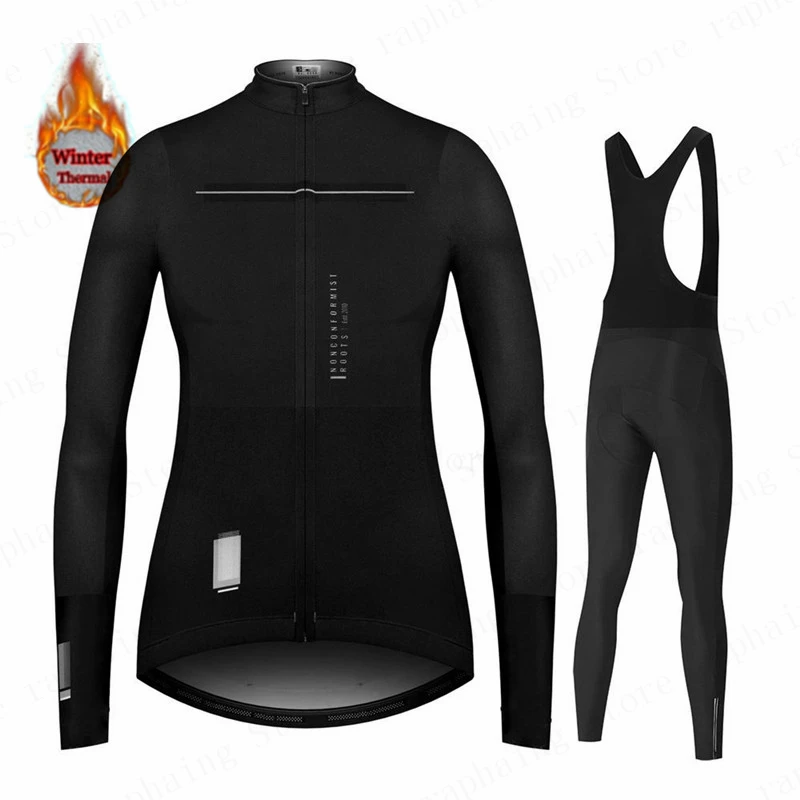Набор женских велотопов и курток с термофлисом для зимнего периода Cycling Jersey Set Women Winter Thermal Fleece Jacket Lady Long Sleeve Sweatshirt Warm Riding Tops Female Bike Spain Uniform on.