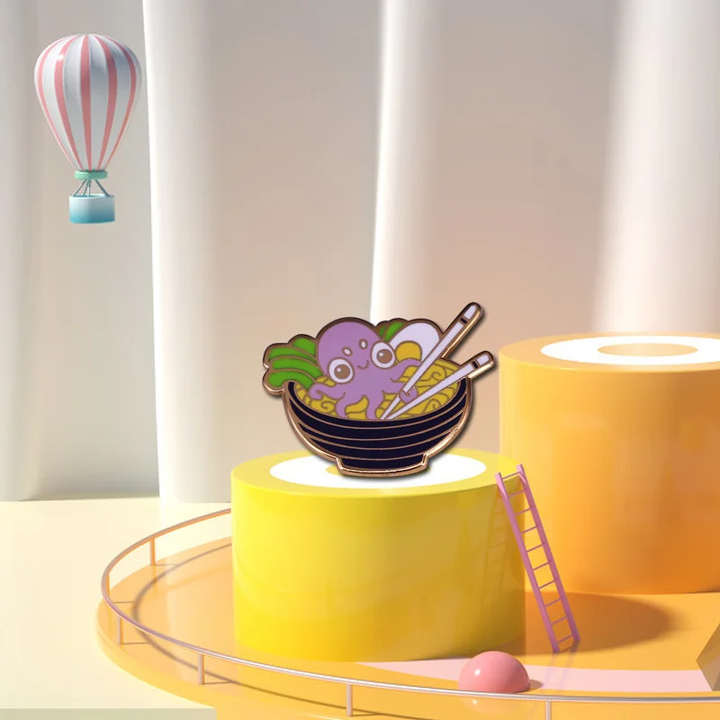 Милая эмалированная булавка-осьминог еда милая булавка японская культура