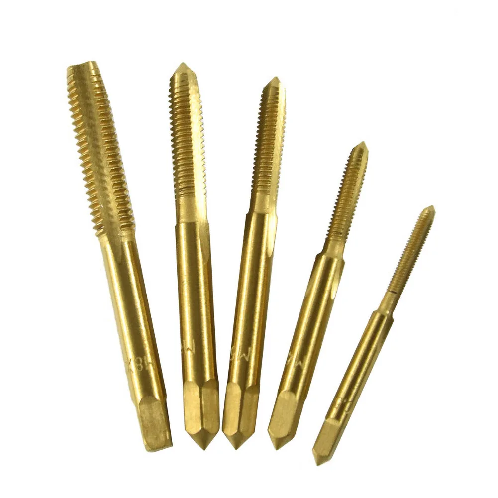 

5Pcs M3-M8 HSS Machine Hand Screw Thread Tapper Metric Screw Thread Plug Tap Cut Drill Bit Drill Bit Wrench SetHardware Tool