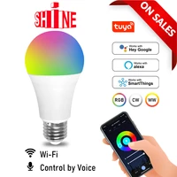 voice control 10w rgb smart light bulb dimmable e27 wifi led magic lamp ac110v 220v work with alexa google home