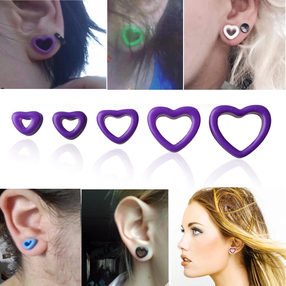 2 шт. акриловые затычки для ушей в форме сердца 5-12 мм | Украшения и аксессуары