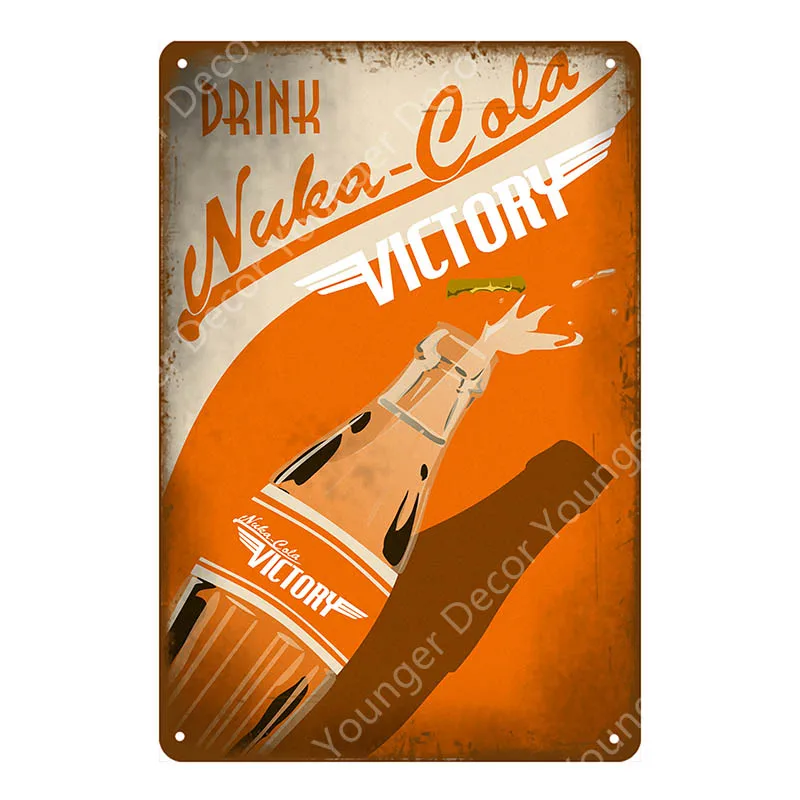 Напиток Nuka Cola квантовый плакат Fallout 3 4 игры металлические знаки настенный Декор для дома номер магазин отель железная живопись YI-111 - Цвет: YD5139AI