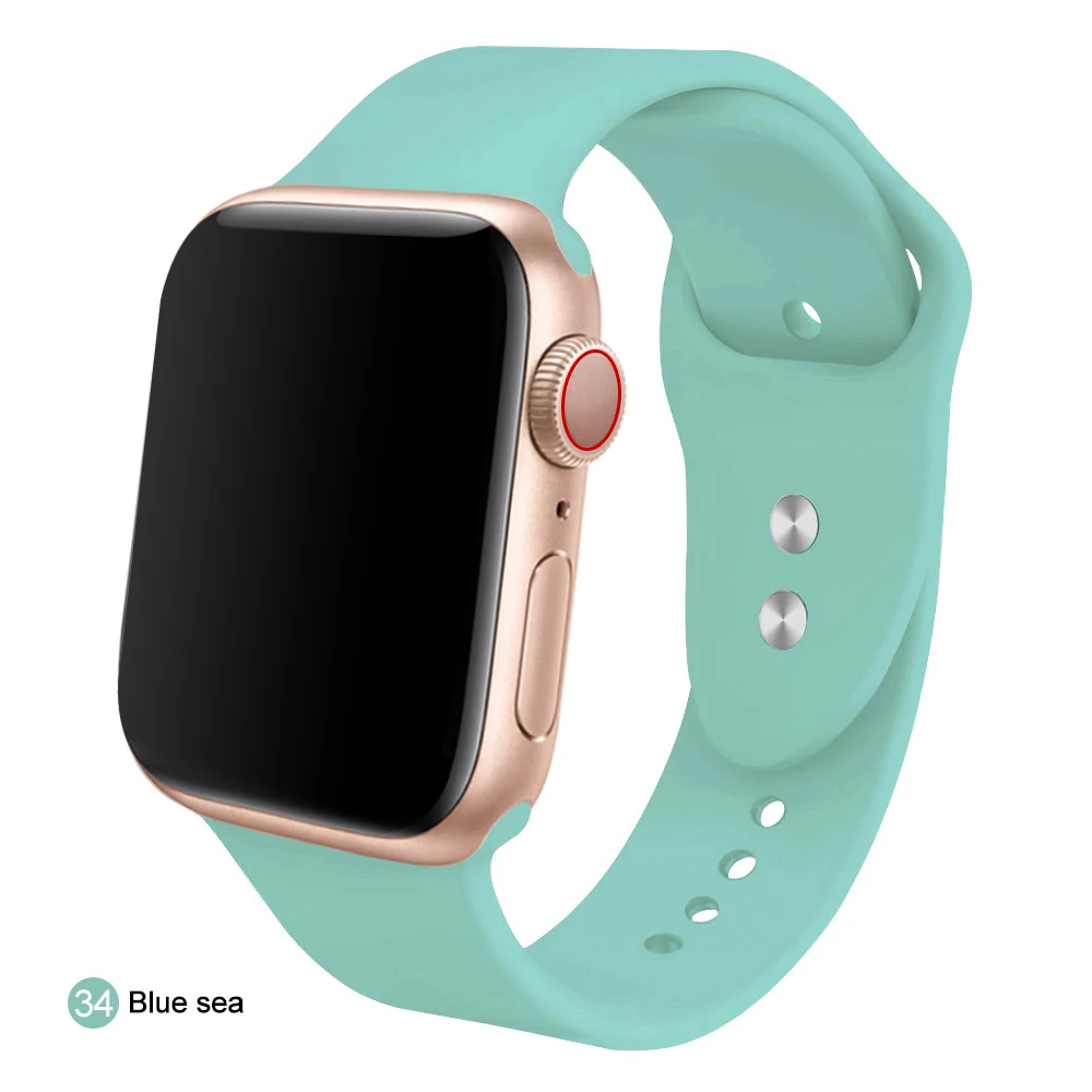 Мягкий силиконовый сменный спортивный ремешок для 38 мм Apple Watch Series1 2 3 4 5 42 мм ремешок для наручных браслетов для iWatch Sports Edition - Цвет ремешка: Blue sea