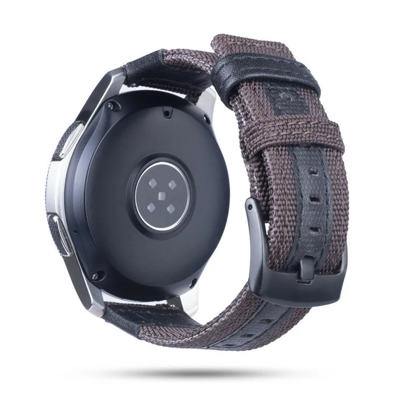 Для Galaxy Watch 46 мм ремешок 22 Премиум нейлон с кожаным ремешком для Samsung Gear S3