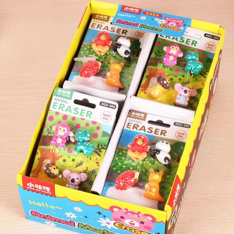 

Children's Eraser Stationery Set Eraser Cartoon Creative Stationery Animal Eraser Primary School Supplies School