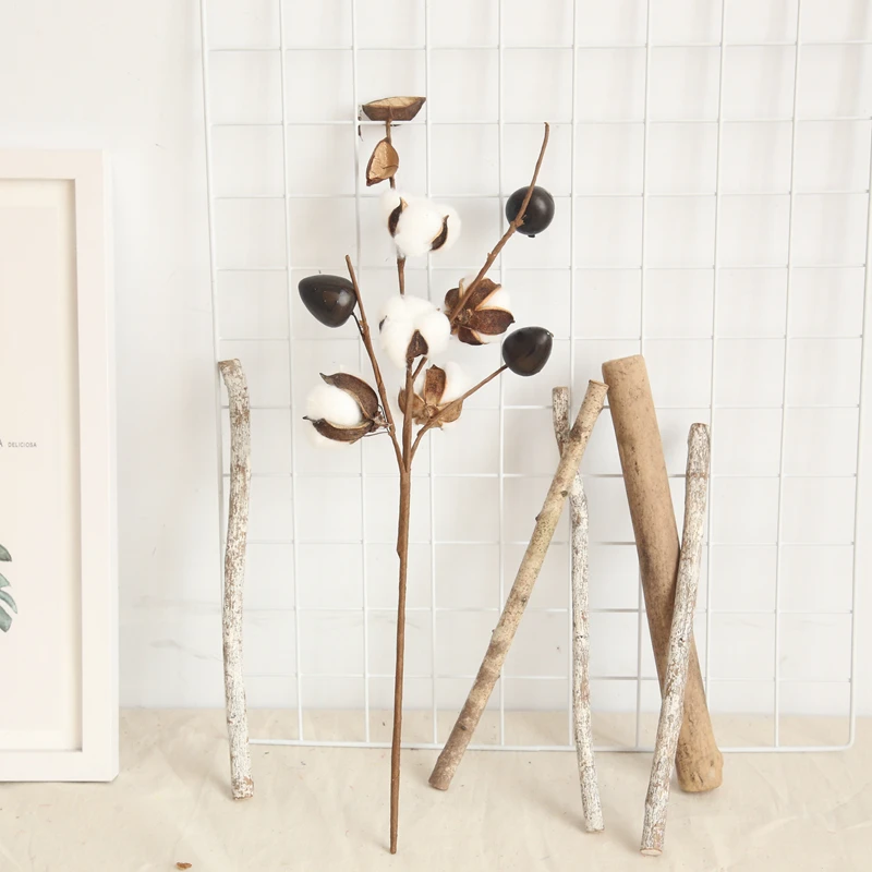 Натуральный сушеный хлопковый цветок 5 головок декоративное украшение для дома