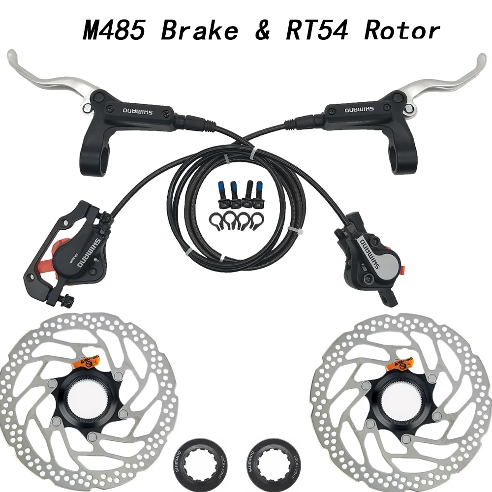 M485 Brake with RT54 M396 M395 M365 M485 M486 листовой штамповки, вальцевание гидравлическим диск набор тормозов передние и задние BR-BL-M395 BL-M396 M395 M396 тормозной Черный и белый цвета - Цвет: M485 Brake with RT54