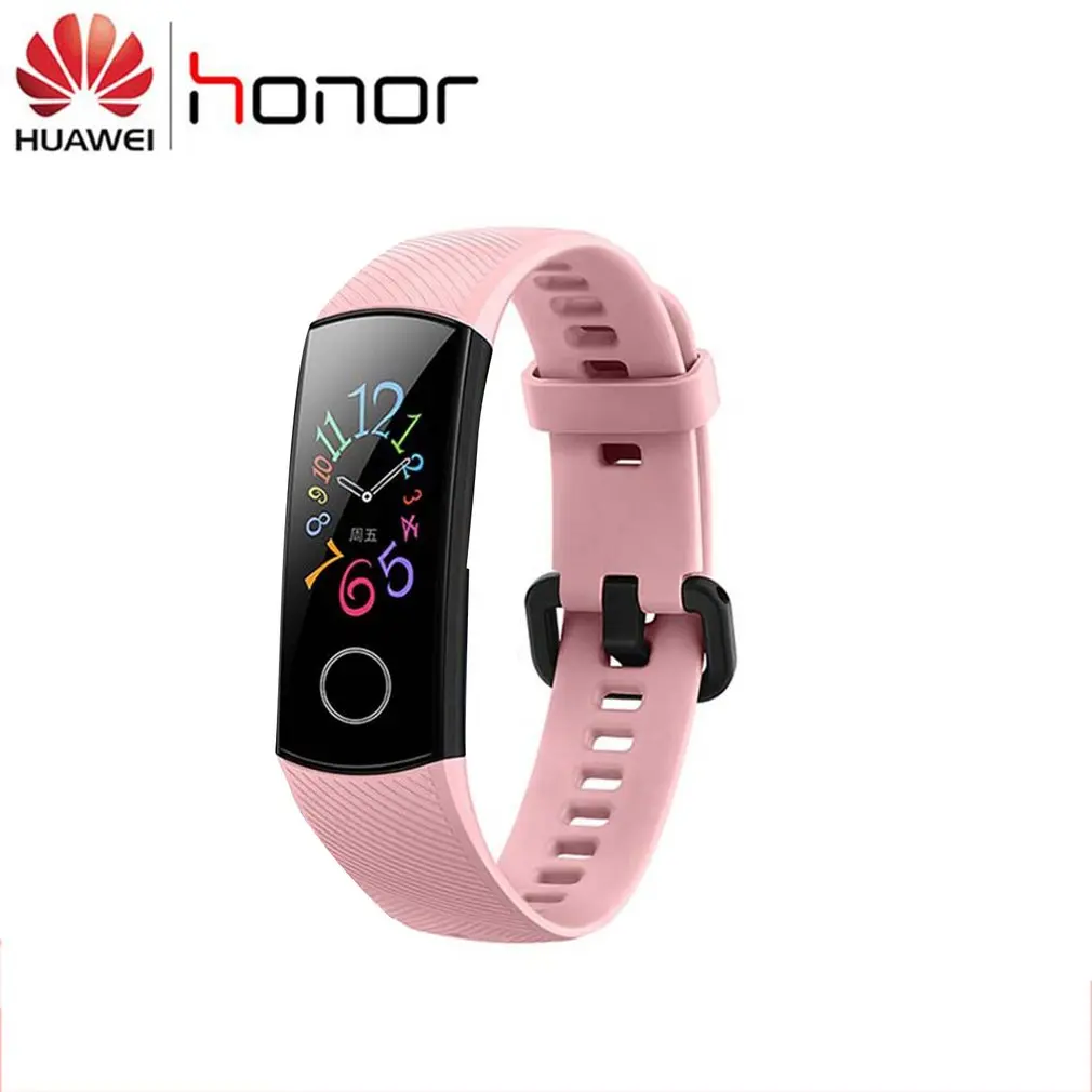 pink Смарт-браслет Honor Band 5 OLED сенсорный цветной экран для плавания осанка для обнаружения водонепроницаемой Honor Band Новинка - Цвет: pink