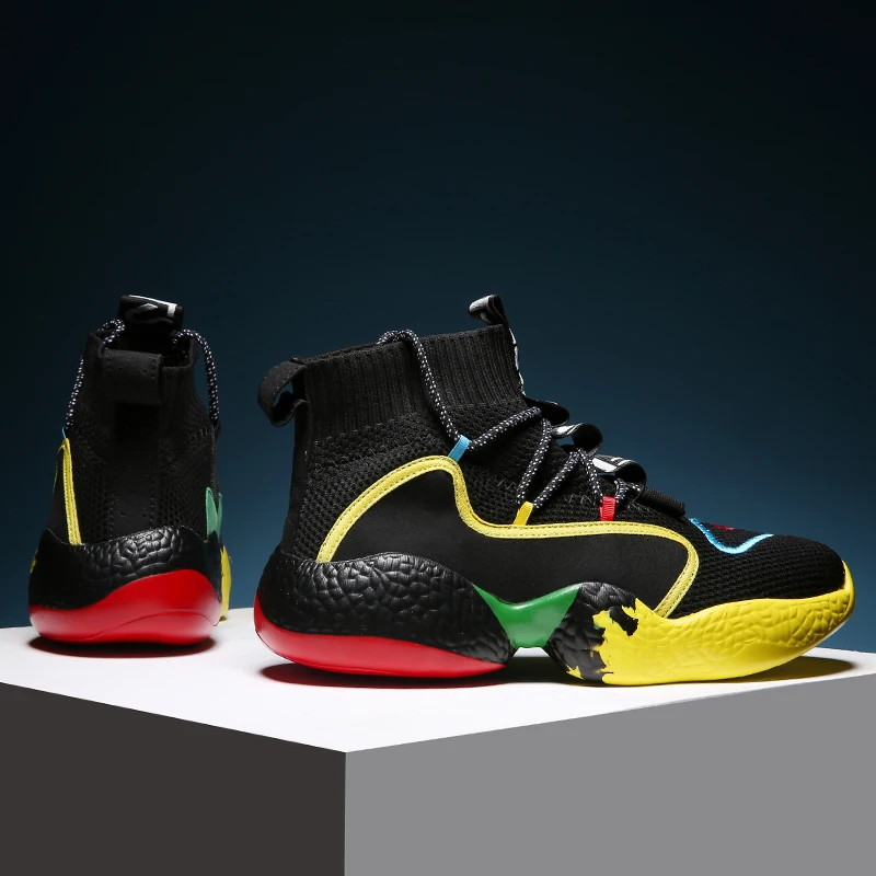 Мужские спортивные кроссовки-носки большого размера дышащие сетчатые мужские