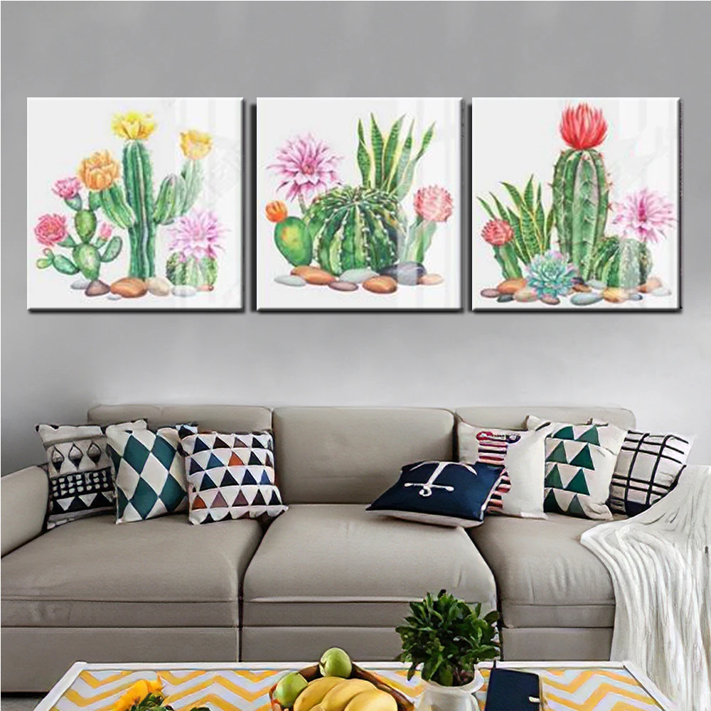 5d бриллиантовый рисунок Рождество Триптих кактус суккулент 5D полная дрель