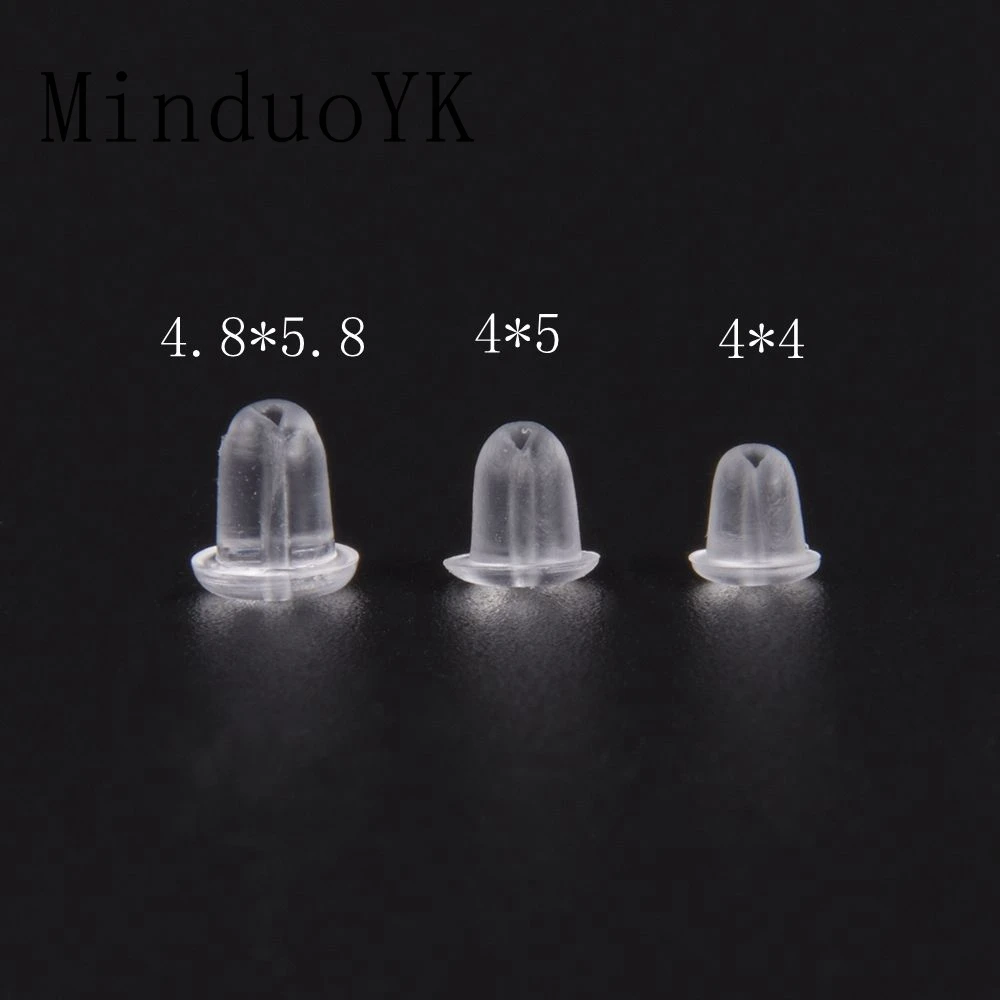 200Pcs/Lot Soft Silicone Stud Earring Backs Hooks Stoppers Ear Plugging Safety Jewelry Findings Accessories
