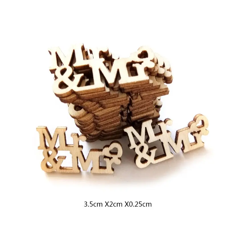 20 шт деревянные Mr Mrs Таблица Конфетти посыпать Цветы ломтики Винтаж деревенский