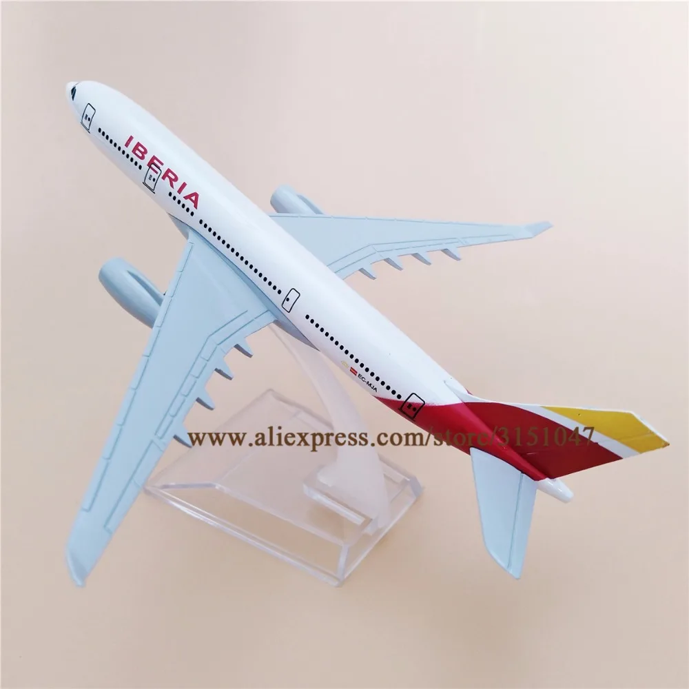 Сплав металл Испания Air IBERIA A330 Airline модель самолета IBERIA Airbus 330 Модель самолета Стенд самолет подарки для детей 16 см