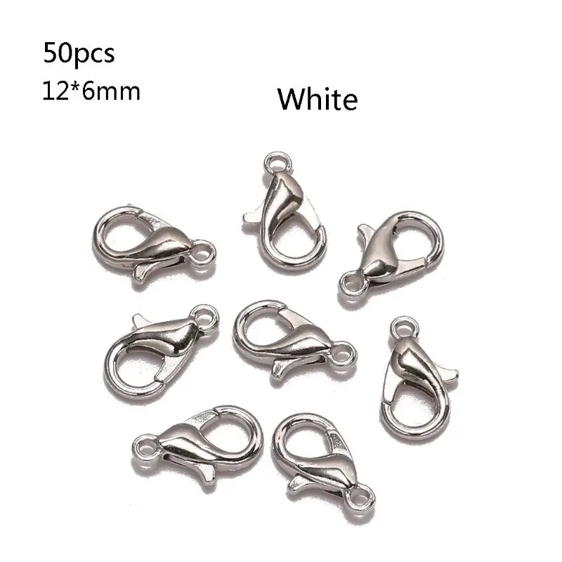 

50Pcs Lobster Claw Clasps Clip DIY Necklace Bracelet Chain Hooks Jewelry Making