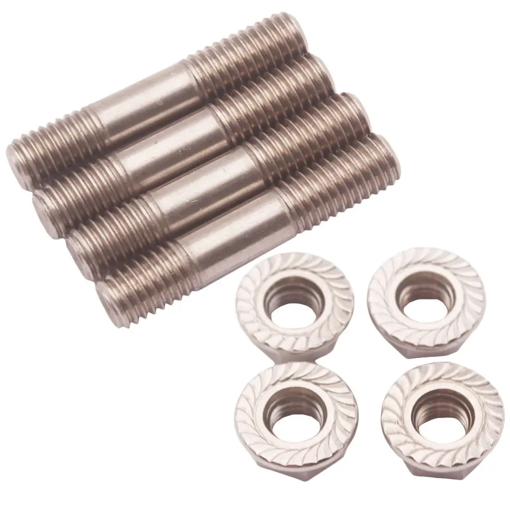 

4PCS/Set 304 M8X1.25 Stud & Flange Nuts 42mm For T25 T28 Turbo Exhaust