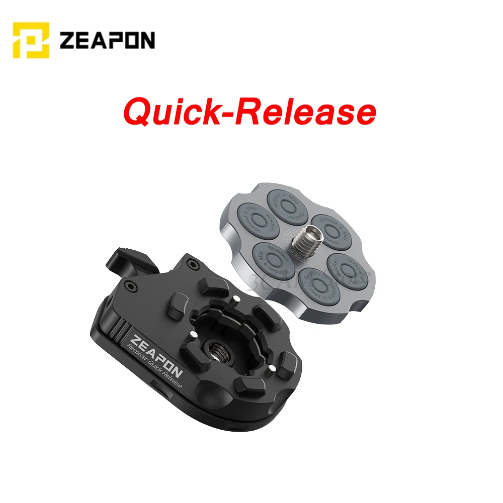 ZEAPON-placa Base de Revolver de Al-H1, abrazadera de placa de liberación rápida, trípode de montaje de tornillo de carga rápida para videocámara DSLR, carril deslizante