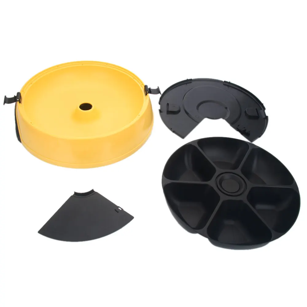 

New PF-18 6-Meal Automatic Pet Feeder Plastic Food Bowl With 6 Meal Compartments For Dog Cat Pet Pet Supplies Yellow