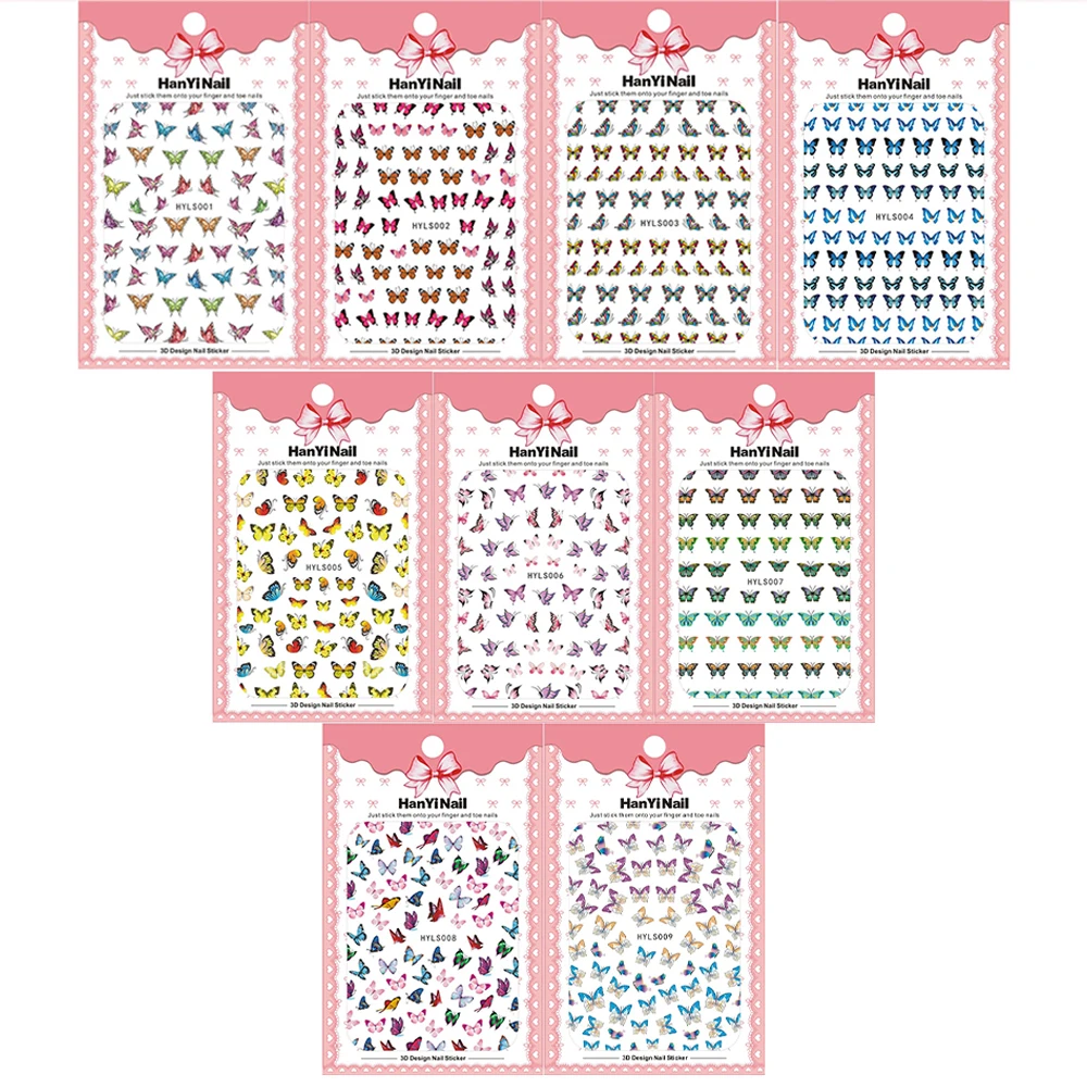 

1 Sheet Laser Colorful Butterfly Nail Art Stickers DIY Waterproof Self Adhesive Manicure Decals Nail Art Decoration Stickers