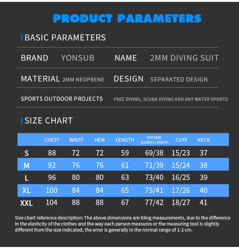 

2MM Neoprene Wetsuit Split Men Keep Warm Swimming Scuba Diving Bathing Suit Short Sleeve Triathlon Wetsuit