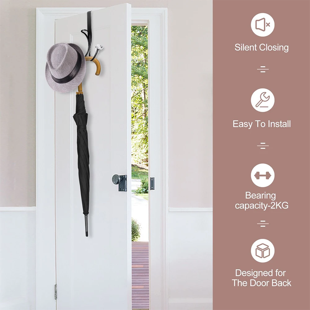 

2pcs Double Hanger Coat Clothes Hook Bathroom Home Keys Punch Free Space Saving European Style Elegant Bag Hat Over The Door