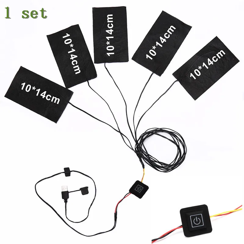 

Портативный 5V Термальность одежда Теплые углеродного волокна переключатель ткань жилет, перчатки обувь Электрогрелка от 1 до 5 USB электриче...