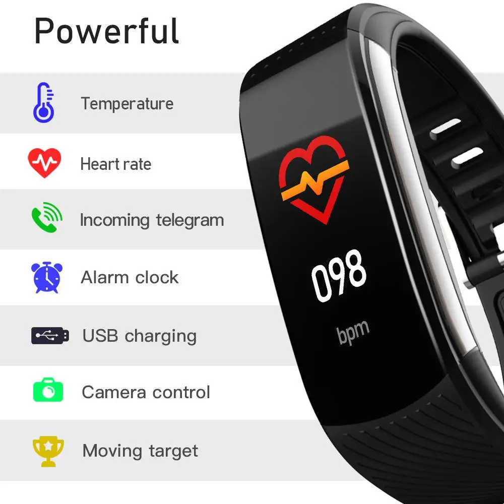 T118 датчик температуры тела Смарт-браслет ЭКГ контроль артериального давления