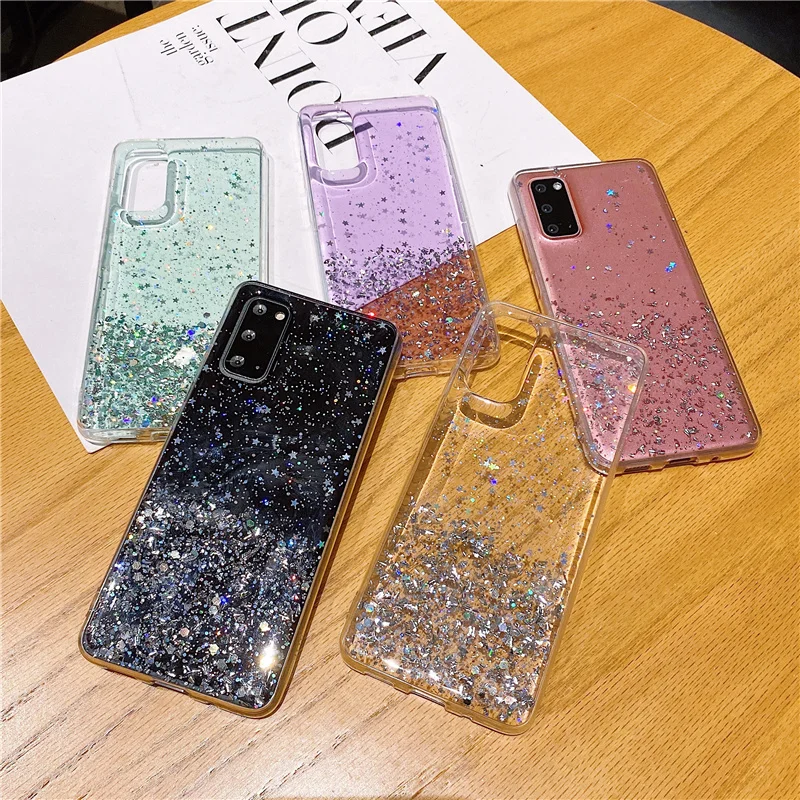 Прозрачный мягкий блестящий чехол для телефона Samsung Galaxy A6 plus A6S A8plus J8 A7 A9 2018 A9s A750