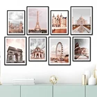 Настенная картина с изображением пейзажа мирового города, Парижа, искусство на холсте, скандинавские плакаты и принты, настенные картины для декора гостиной