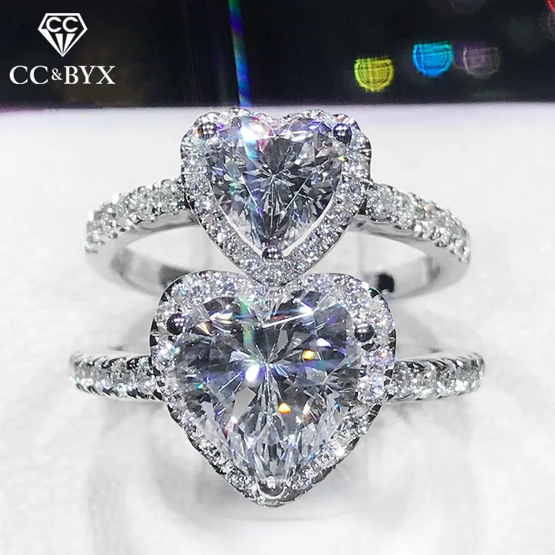 Женское кольцо из серебра 925 пробы с фианитом 6 мм|Кольца| |