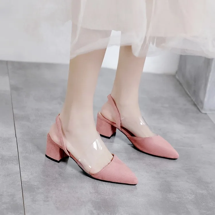 Женские босоножки на высоком каблуке Летняя женская обувь грубый каблук с