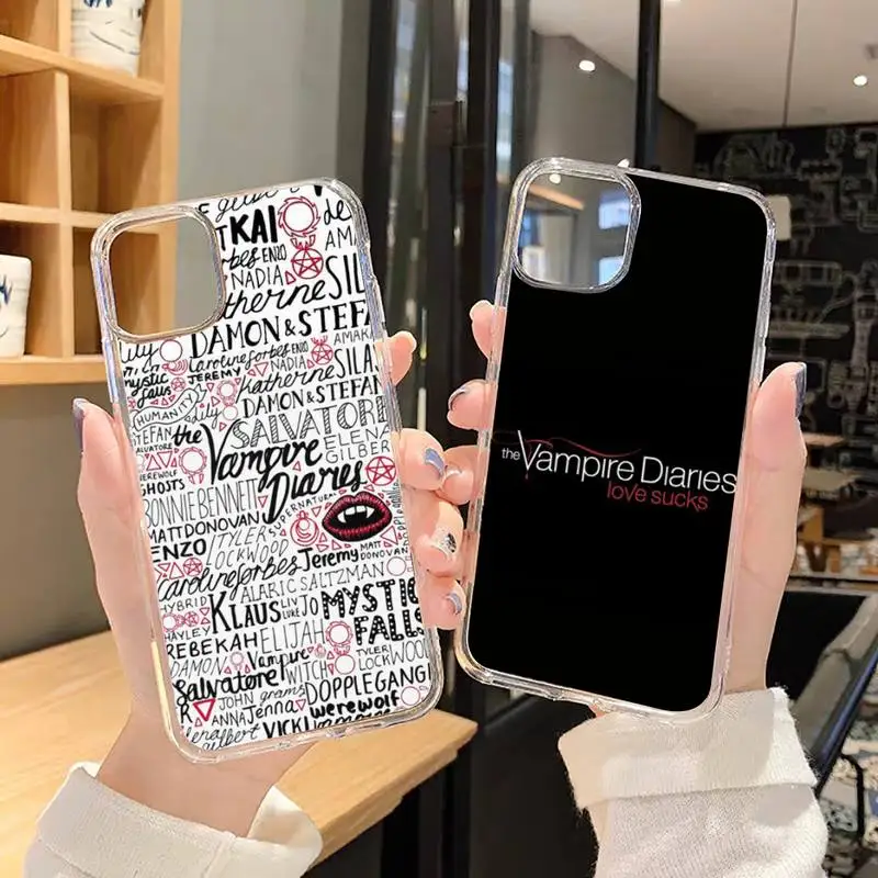 

The Vampire Diaries Stefan Damon Phone Case Transparent soft For iphone 5 5s 5c se 6 6s 7 8 11 12 plus mini x xs xr pro max