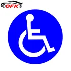 Предупреждающая инвалидная коляска с ограниченными возможностями, круглая искусственная наклейка из ПВХ 13 см * 13 см