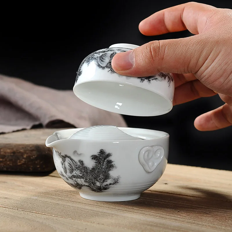 Чайные сервизы кунг-фу керамика чайный сервиз 1 горшок чашка чайные горшки