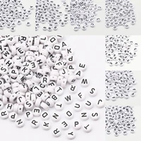 50 500pcs english letter acrylic beads 7mm white round alpahbet loose beads for jewelry making diy earrings bracelet accessories