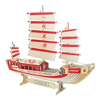 sailing ship 3d jigsaw puzzles wooden learning educational toys for children kids desk decoration lase cutting with 53pcs parts