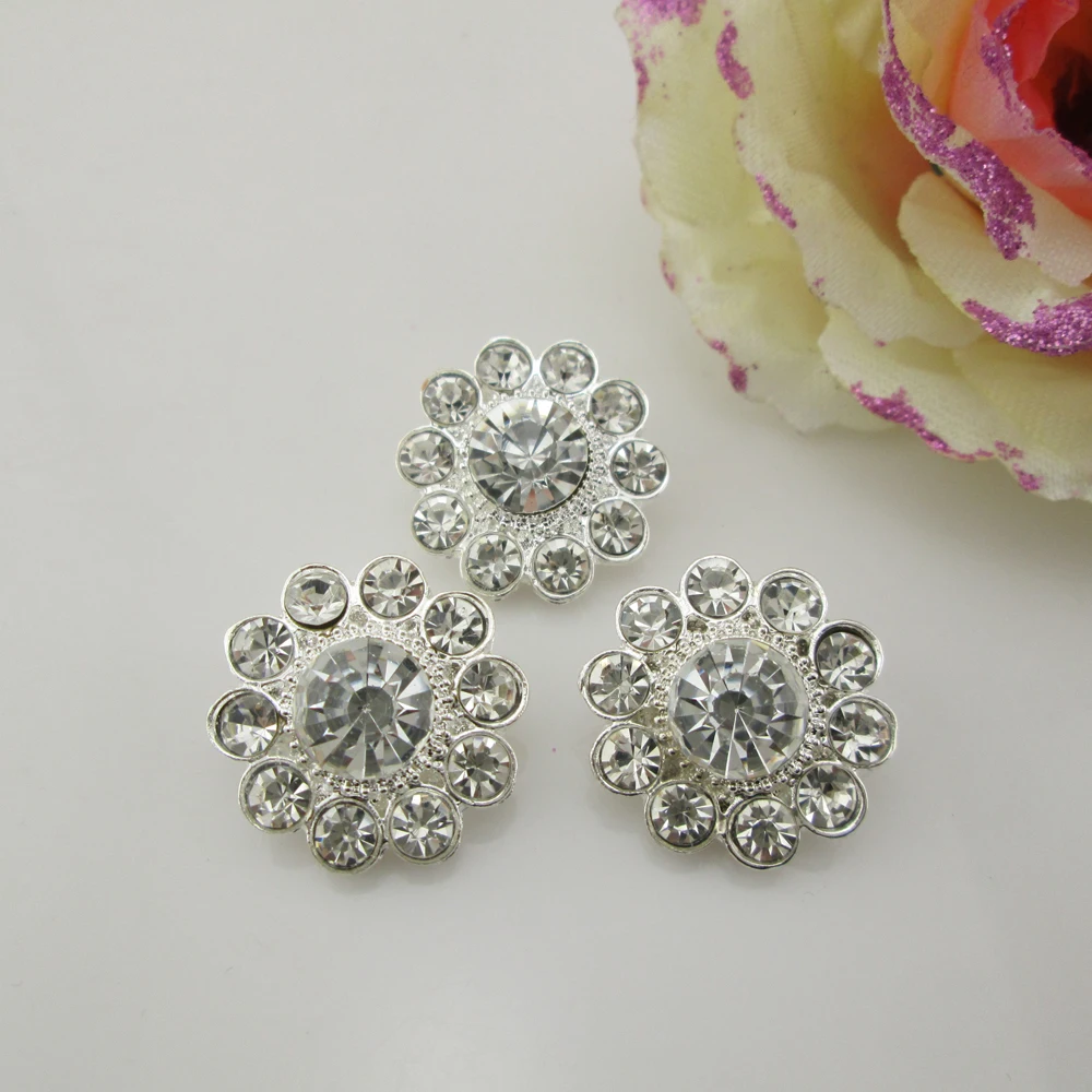 

(BT224 21mm)5pcs Round Rhinestone Shank Buttons Clothes Sewing Scrapbooking Accessories DIY Crafts