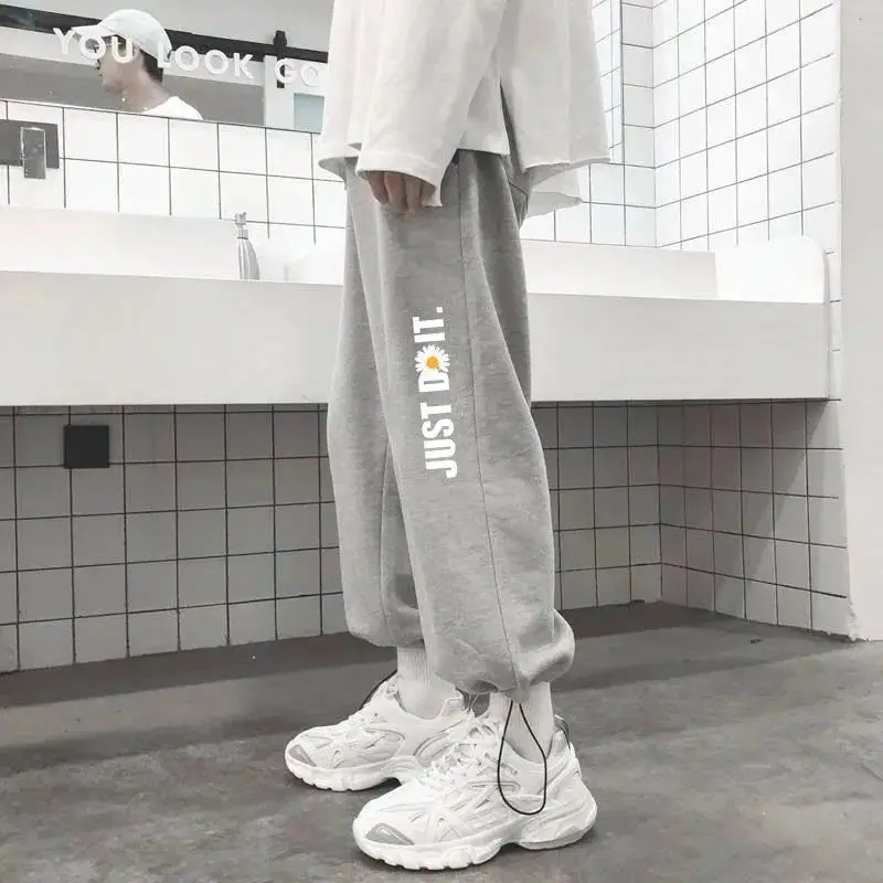 

Men's sweatpants large size 5XL 100kg Male Hip hop Khaki Black Pockets Joggers Pants Man Korean Sweatpants Youthful vitality