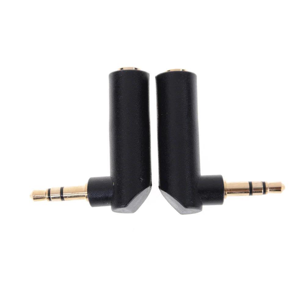2pcs Gold-plated Connector 3.5 jack Right Angle Female to 3.5mm 3Pole Male Audio Stereo Plug L Shape Jack Adapter | Обустройство дома