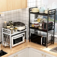 1 pcs kitchen accessories household appliances microwave oven storage shelf retractable multi layer electric cooker rack