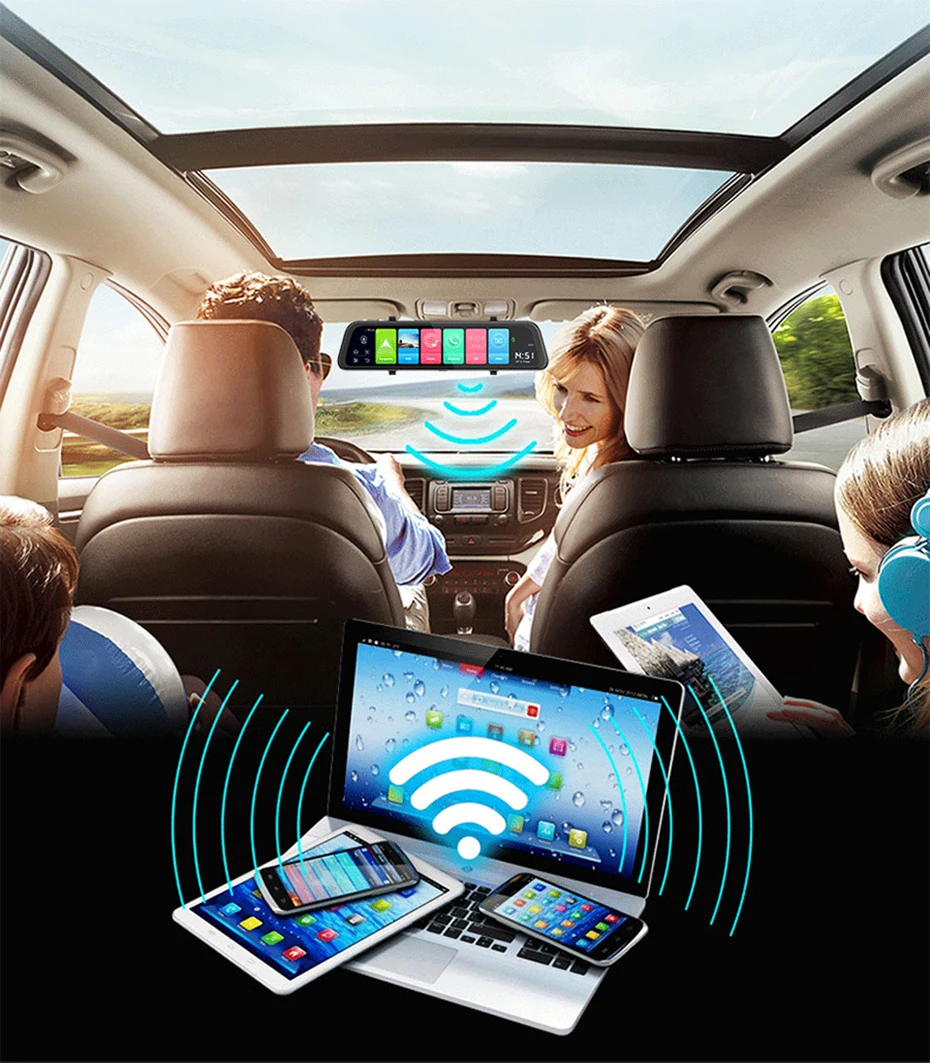 WHEXUNE 1" 4G ADAS зеркало заднего вида Android 8,1 FHD 1080P Двойной Объектив wifi видеорегистратор камера 2G ram 3 2G rom gps навигация автомобильный видеорегистратор