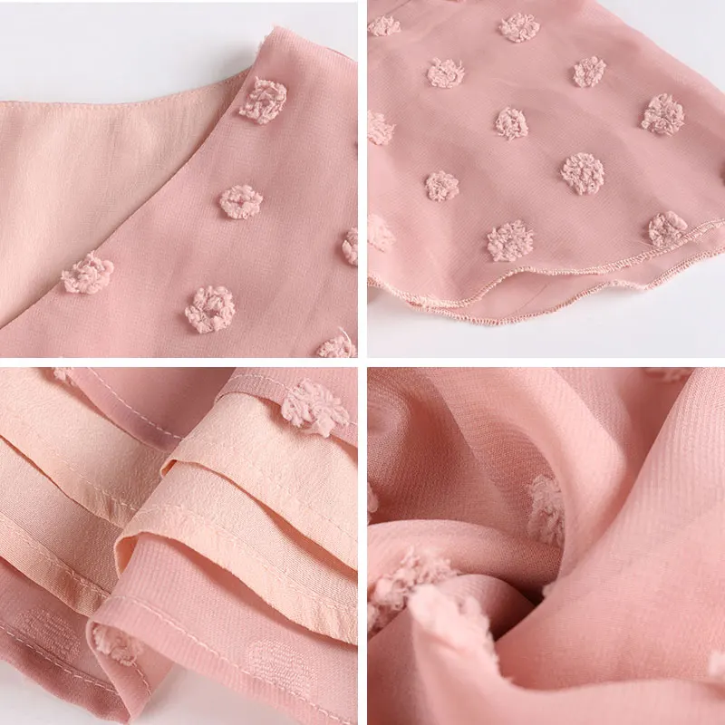 

2021 New Summer Women's Elegant Butterfly Sleeve Dress Ladies Loose Ruffles V-neck Solid Knee-length Casual Dress